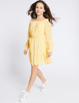 Purple Salmon Flower Girl Dress
